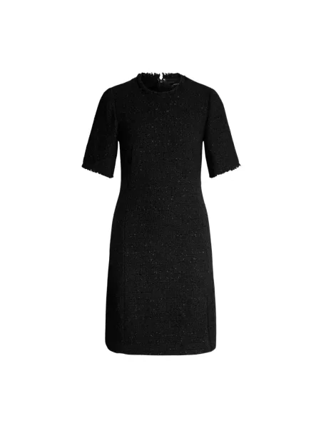 Joop! Sukienki Kobieta M Tweed Mini sukienka z bouclé z krótkim rękawem czarny