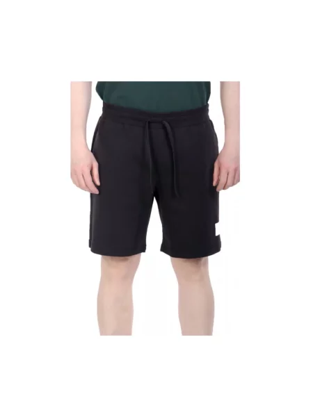 Bermudy Emporio Armani Ea7 w serca z logo czarne
