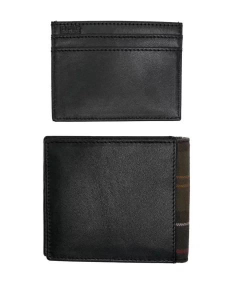 Iš natūralios odos piniginė Barbour juoda