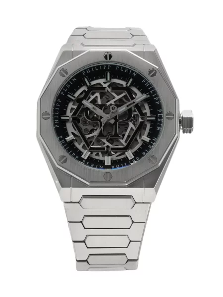 Philipp Plein Analógové hodinky / strieborná čierna