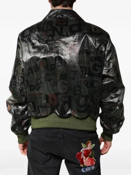 Geacă bomber Dolce & Gabbana cu imagine verde