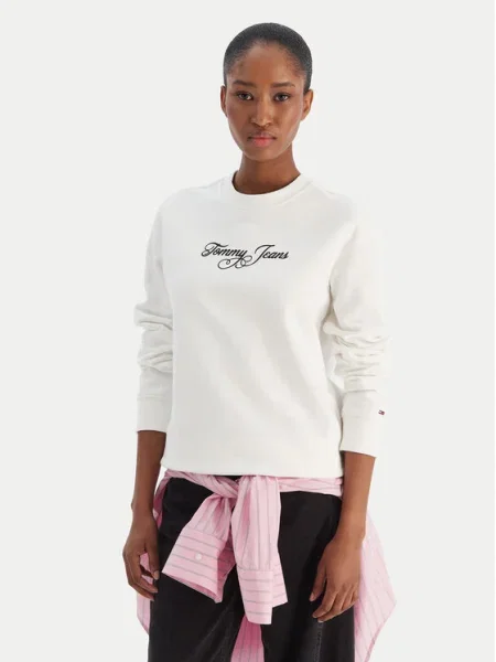 Tommy Jeans Bluză Essential Écru