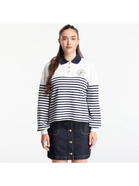 Суитшърт Tommy Hilfiger Roundal Collar Sweatshirt Wide Strp Ecru / Dark Night Navy S военноморски сили