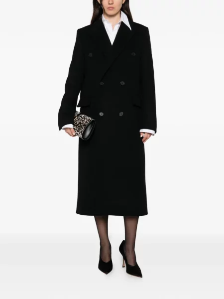 Двуредно палто Fendi черно