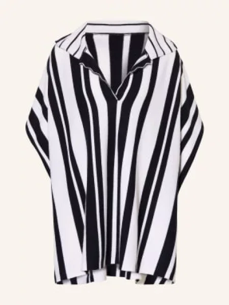 Allude Ponczo Z Kaszmiru blau białe