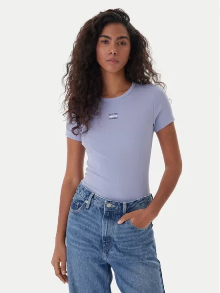 Tommy Jeans Majica svijetloplava ljubičasta