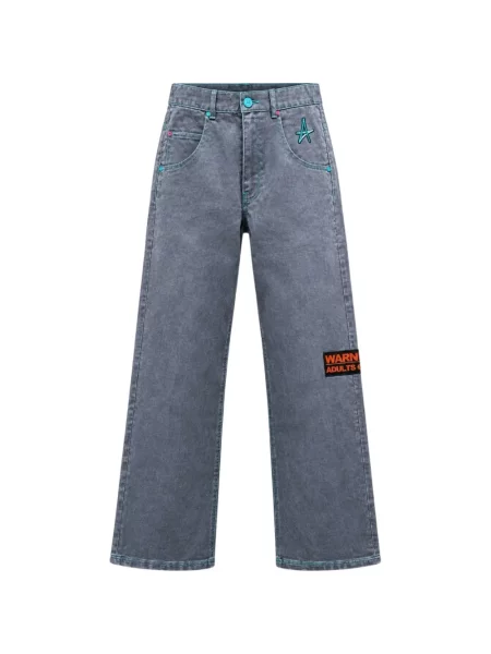 Jeansy Adults Only z logo niebieskie