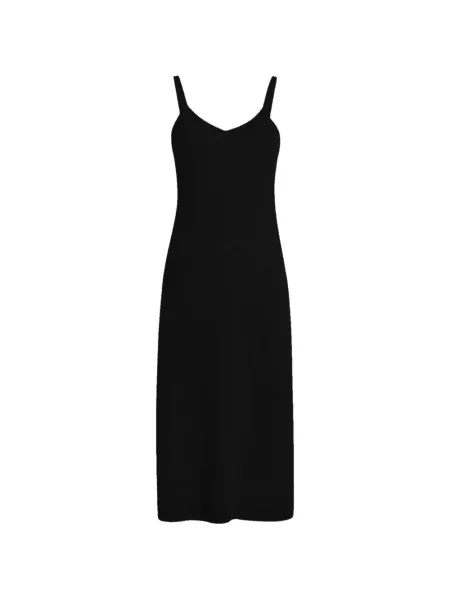 Rochie midi Another Tomorrow din cașmir cu bretele negru