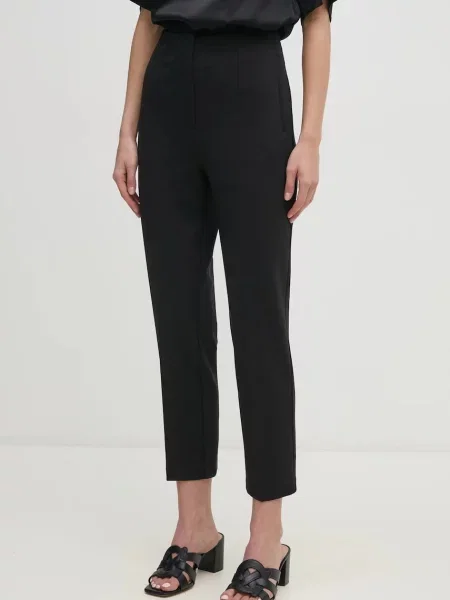 Calvin Klein pantaloni pentru femei cu vâscoză negru