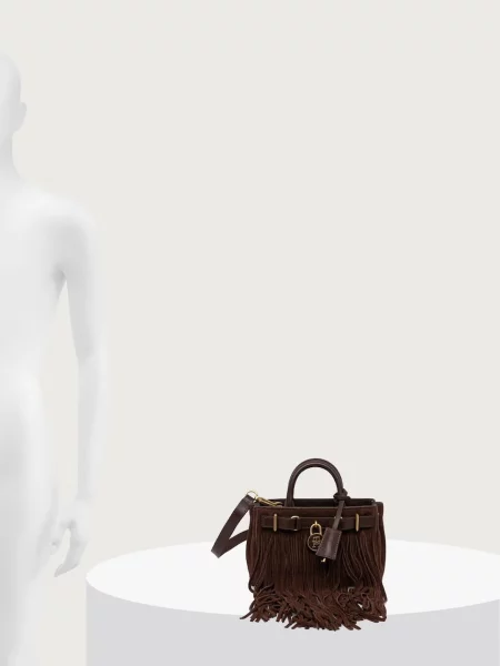 Tommy Hilfiger чанта crossbody дамска от велур кафяво