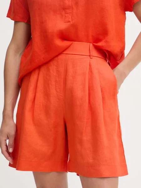 United Colors of Benetton pantaloni scurți pentru femei din in portocaliu