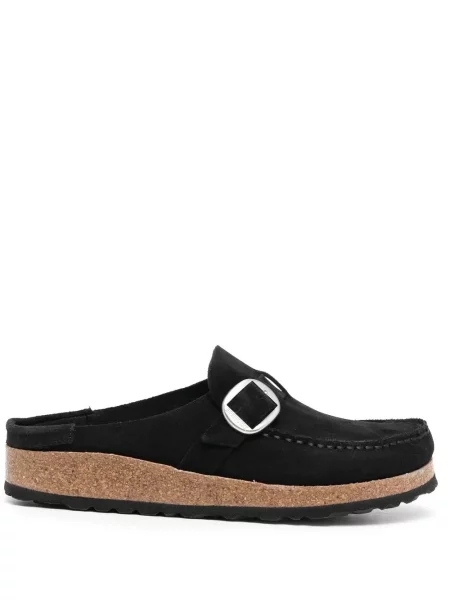 Papuci tip mules Birkenstock din piele de căprioară negru