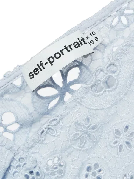 Top Self-portrait din dantelă albastru