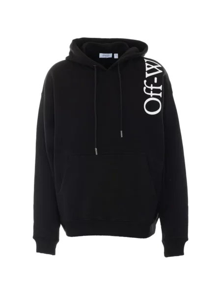Hanorac cu glugă Off-white cu imagine cu cordon alb