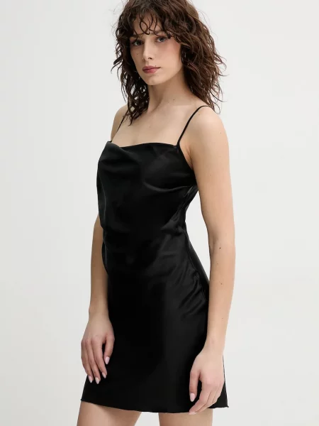 Nanushka rochie SEREN mini mulata negru