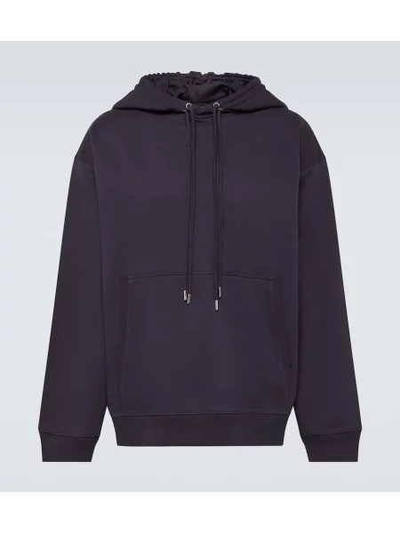 Hanorac cu glugă Dries Van Noten din jerseu albastru