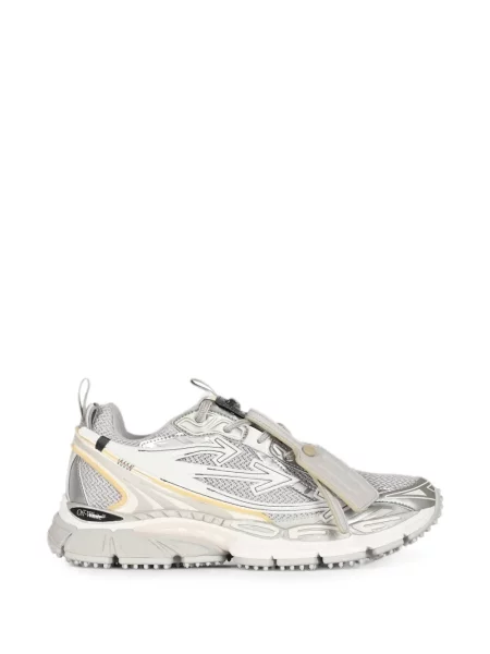 Sneakerși Off-white cu legături alb