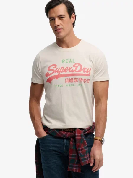 Superdry & Co Tričko svetlozelená / svetločervená biela