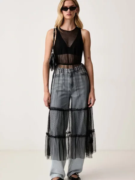 AllSaints rochie evazată TERRA negru