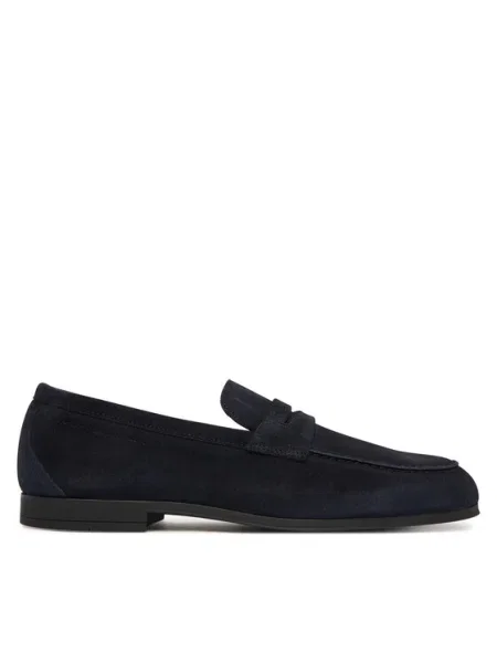 Pantofi loafer Tommy Hilfiger din piele de căprioară albastru