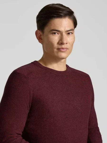 Sweter z czystej bawełny o kroju regular fit Tom Tailor czerwony
