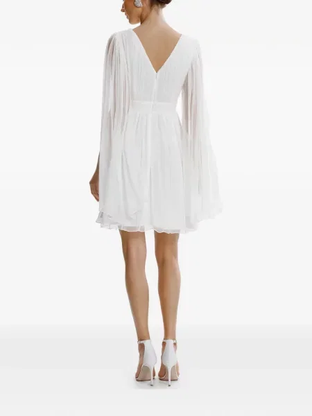 Rochie mini Framboise cu decolteu în V de costum alb