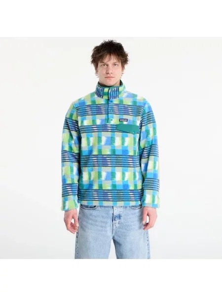 Суитшърт Patagonia M's Lightweight Synchilla® Snap-T® Fleece Pullover Painted Lines/ Shore Blue XL синьо