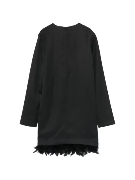 Lung rochie mini Plan C cu pene negru