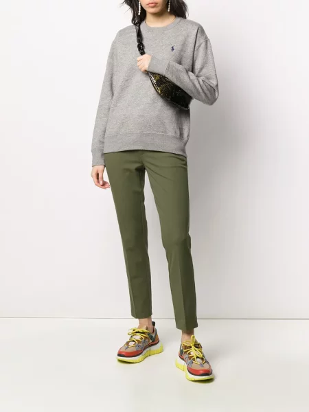 Lněné polotričko Polo Ralph Lauren s výšivkou šedé