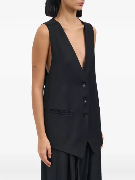 Kamizelka na guziki Andrea Ya'aqov z dekoltem w serek czarna