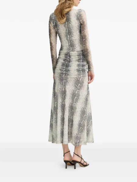Rochie maxi Bardot cu imagine lungă de costum