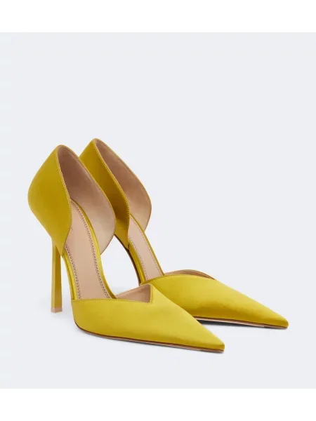 Pantofi cu toc Victoria Beckham din satin verde