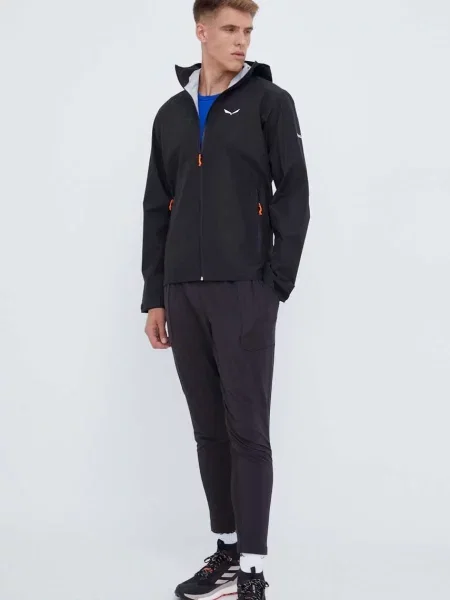 Salewa pánska bunda do dažďa Puez Aqua 4 PTX black čierna