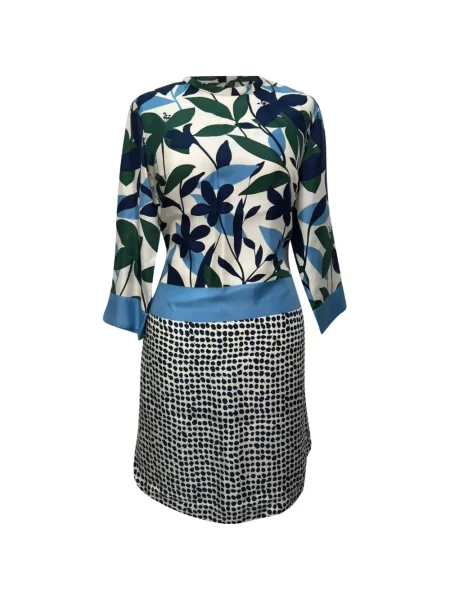 Rochie Max Mara de mătase cu model floral cu imagine alb