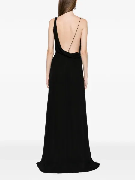 Rochie maxi Amiri cu crăpătură de costum negru