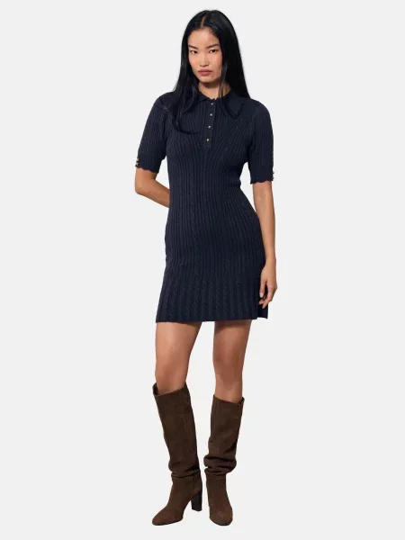 Lipsy Rochie tricotat închis albastru