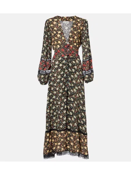 Rochie midi Rixo cu imagine până la genunchi de costum