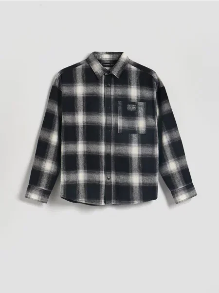 Reserved картата сорочка чорний