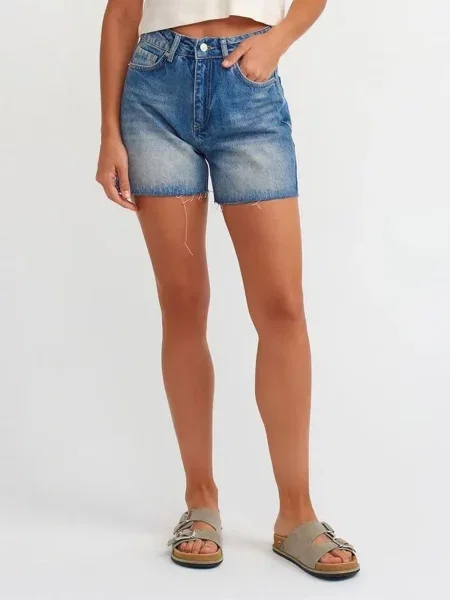 Dilvin Kalhoty Shorts džínovina modrá