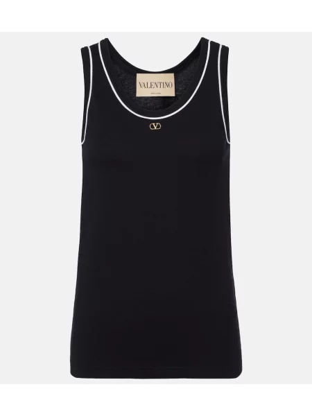 Top Valentino din jerseu negru