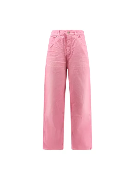 Lniane jeansy Balenciaga różowe
