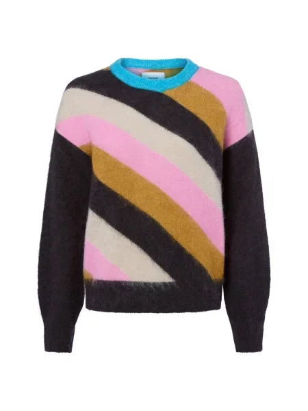 Nümph sweter z dzianiny z alpaką i wełną Nusuri Kobiety niebieski|wyrazisty róż|wielokolorowy w S niebieski
