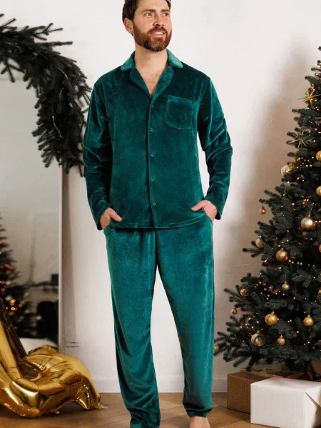 Велюрова костюмна піжама Libertine зелена
