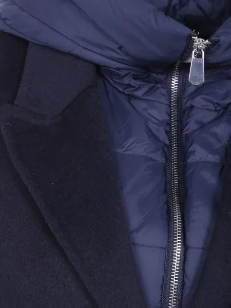 Palton Seventy cu glugă albastru