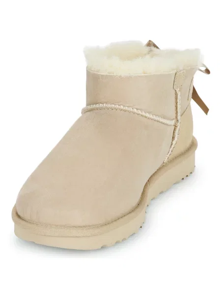 Pantofi Ugg cu funde din piele bej