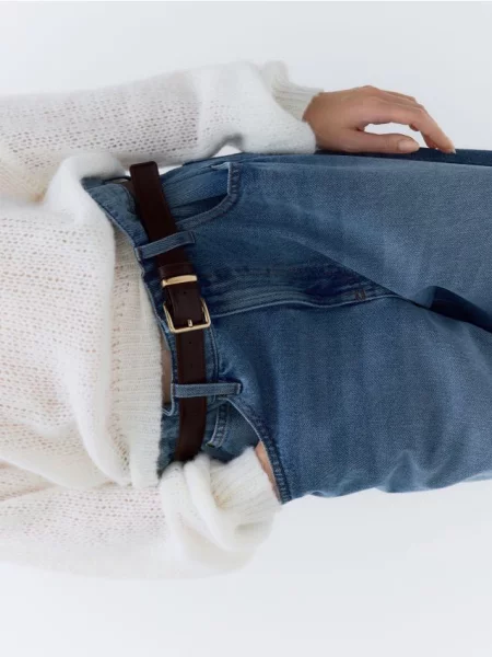 Reserved Ремінець з комбінованих матеріалів пильно-коричневий коричневий