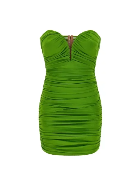 Mała mały sukienka mini Elisabetta Franchi bez rękawów zielona