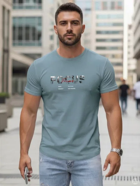 T-shirt z dużym napisem petrol Dstreet