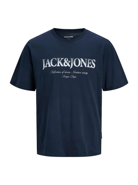 Jack & Jones Plus Majica JJDEVIN DAYTONA mornarska bela