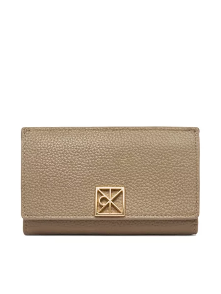 Calvin Klein etui za kartice usnjen bež